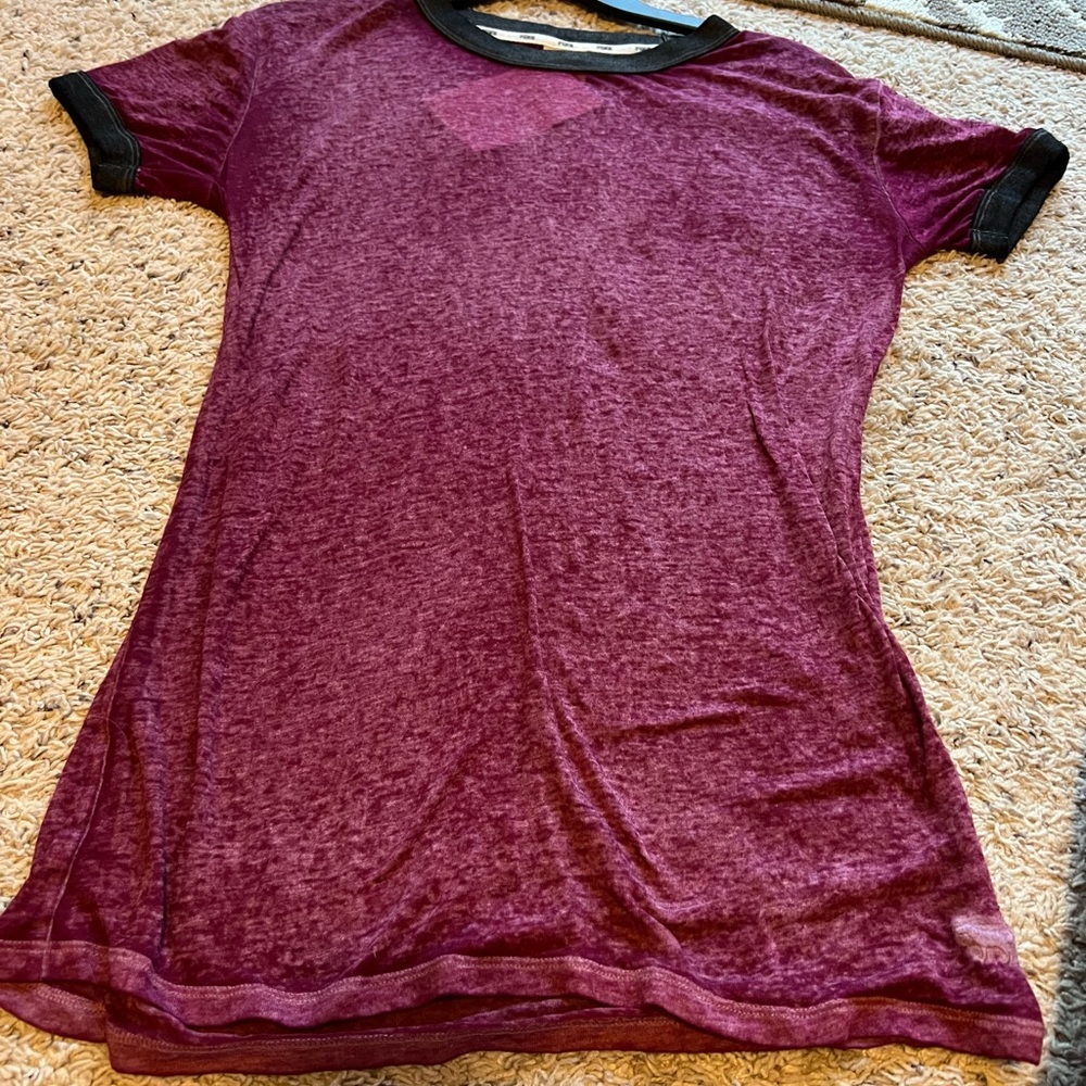 Pink by VS burgundy tshirt